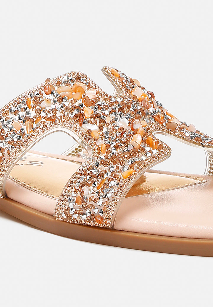 women rhinestone detail cut-out flats#color_pink