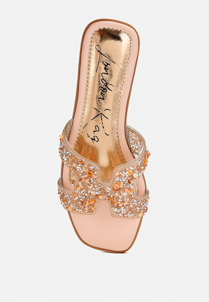 women rhinestone detail cut-out flats#color_pink