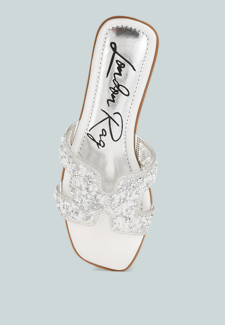 women rhinestone detail cut-out flats#color_white