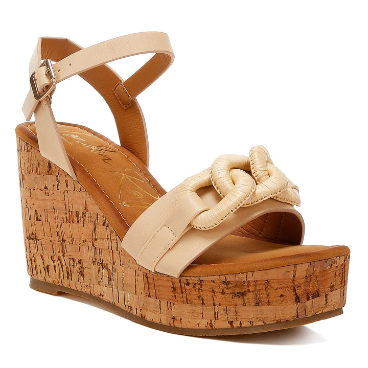 chain link detail wedge sandals#color_beige