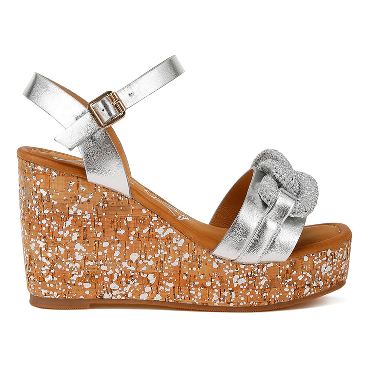 chain link detail wedge sandals#color_silver