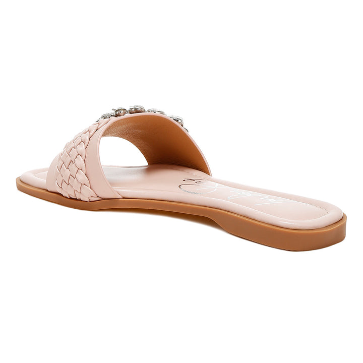 diamante flat sandals#color_pink