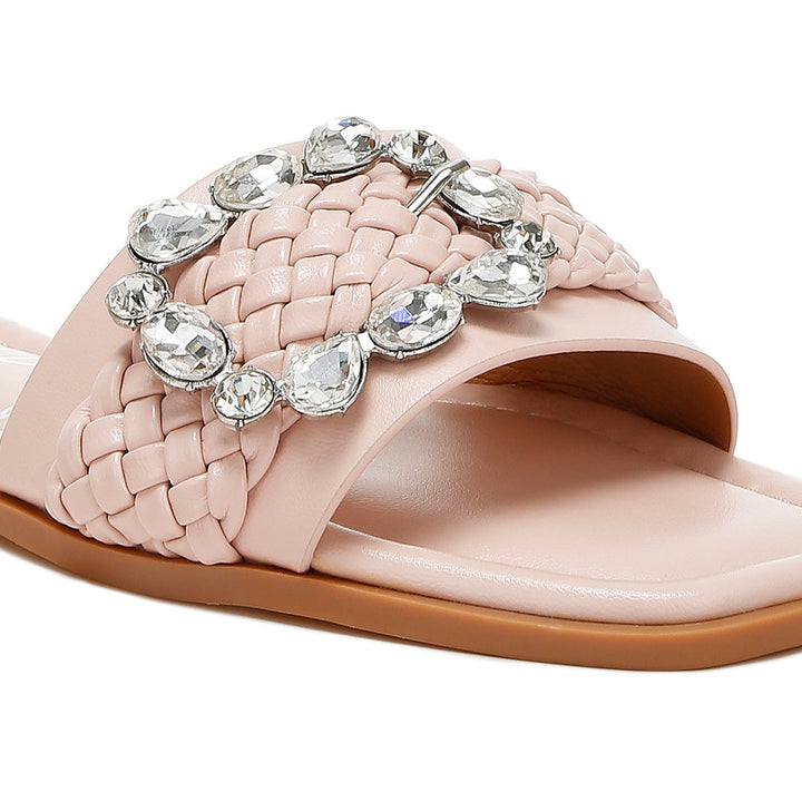 diamante flat sandals#color_pink