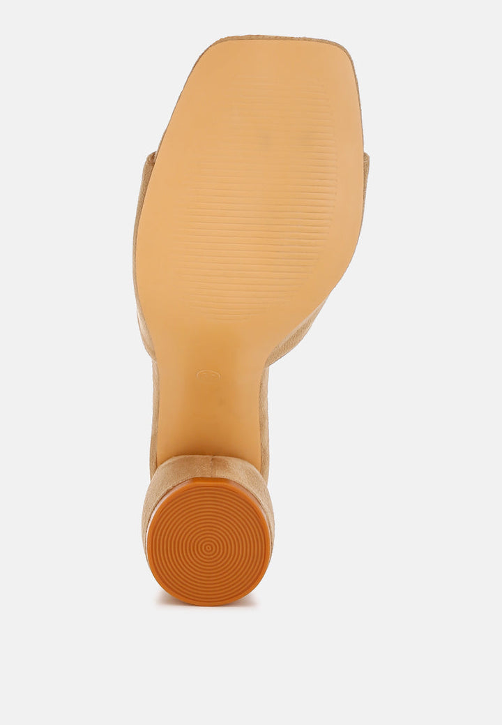 women round heel micro suede sandals#color_black