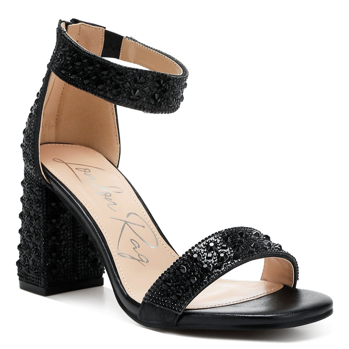 rhinestones and sequins block sandals#color_black