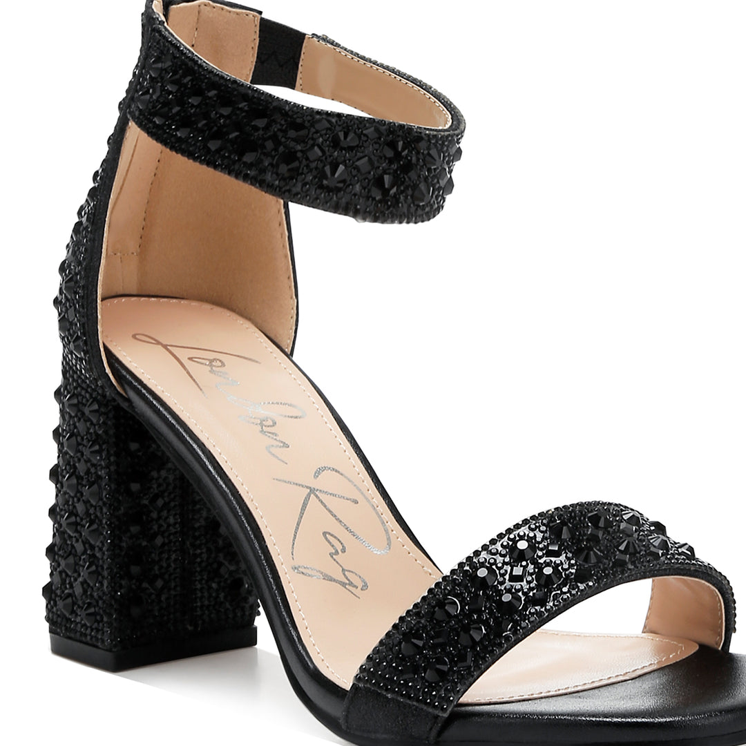 rhinestones and sequins block sandals#color_black