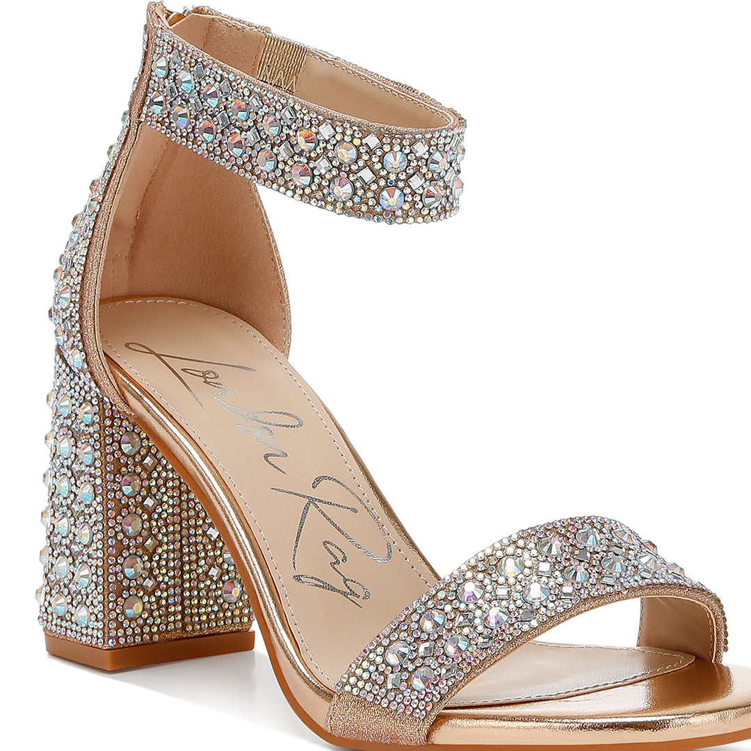 rhinestones and sequins block sandals#color_rose-gold