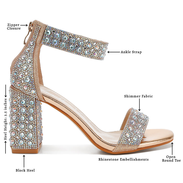 rhinestones and sequins block sandals#color_rose-gold