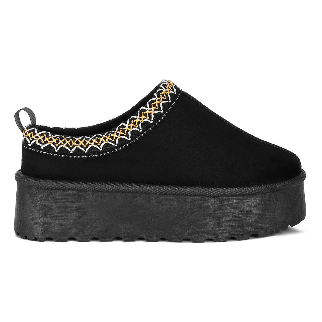 embroidered platform fur classic slip-on#color_black