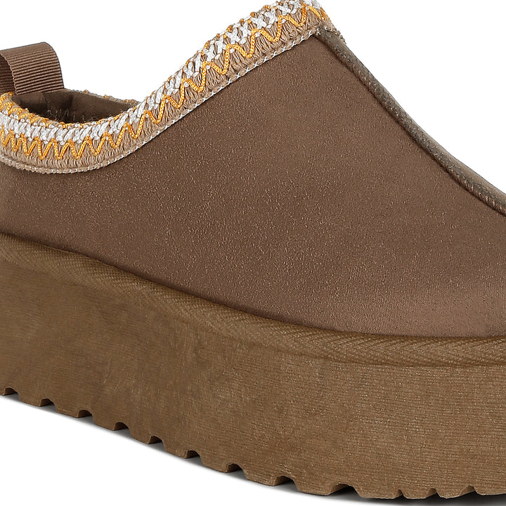 embroidered platform fur classic slip-on#color_taupe