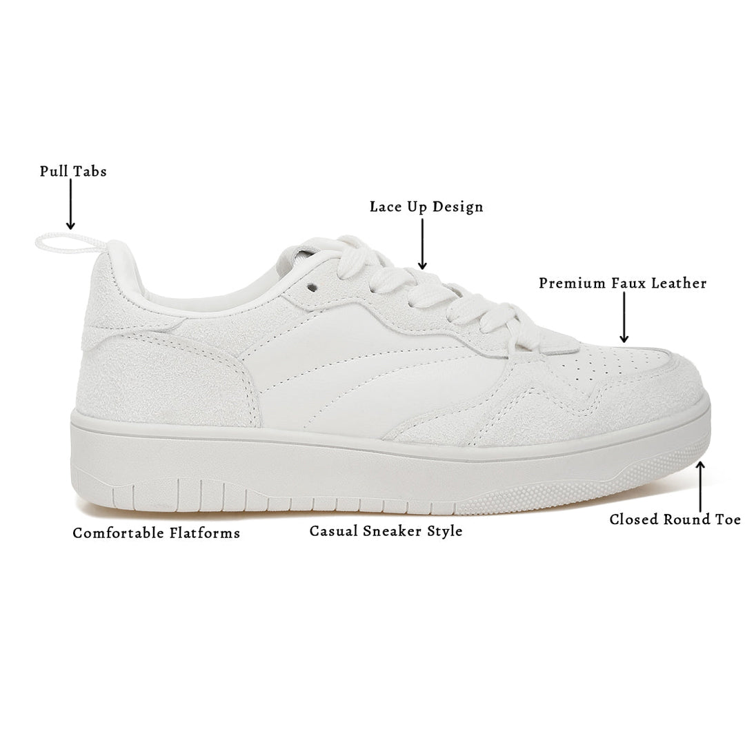 faux leather casual sneakers#color_white