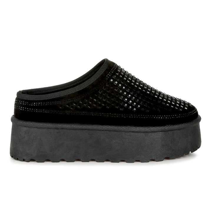 rhinestones embellished platform classic slip-on#color_black