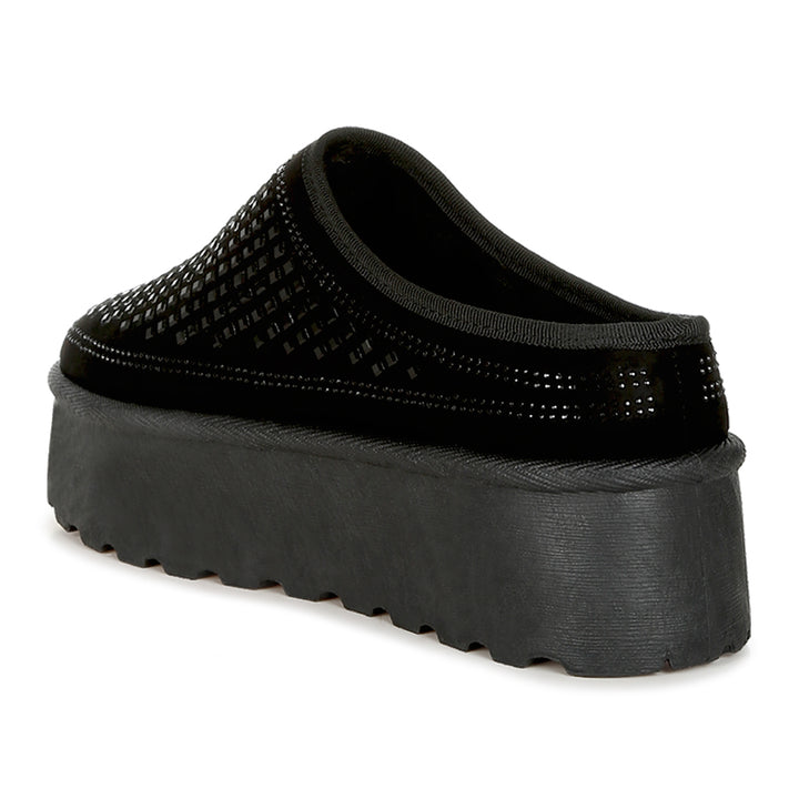 rhinestones embellished platform classic slip-on#color_black