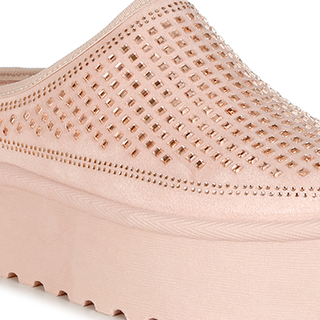 rhinestones embellished platform classic slip-on#color_pink