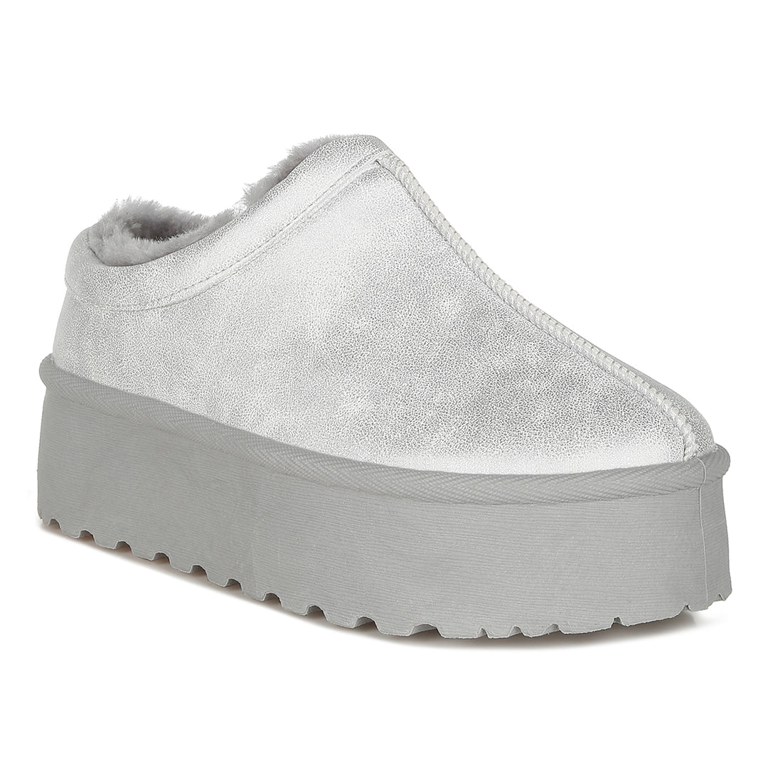 faux leather platform classic slip-on
#color_silver