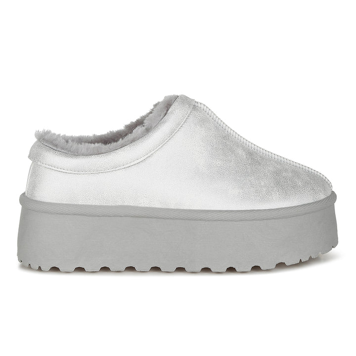 faux leather platform classic slip-on
#color_silver