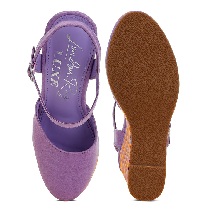 dual tone wedge sandals#color_purple