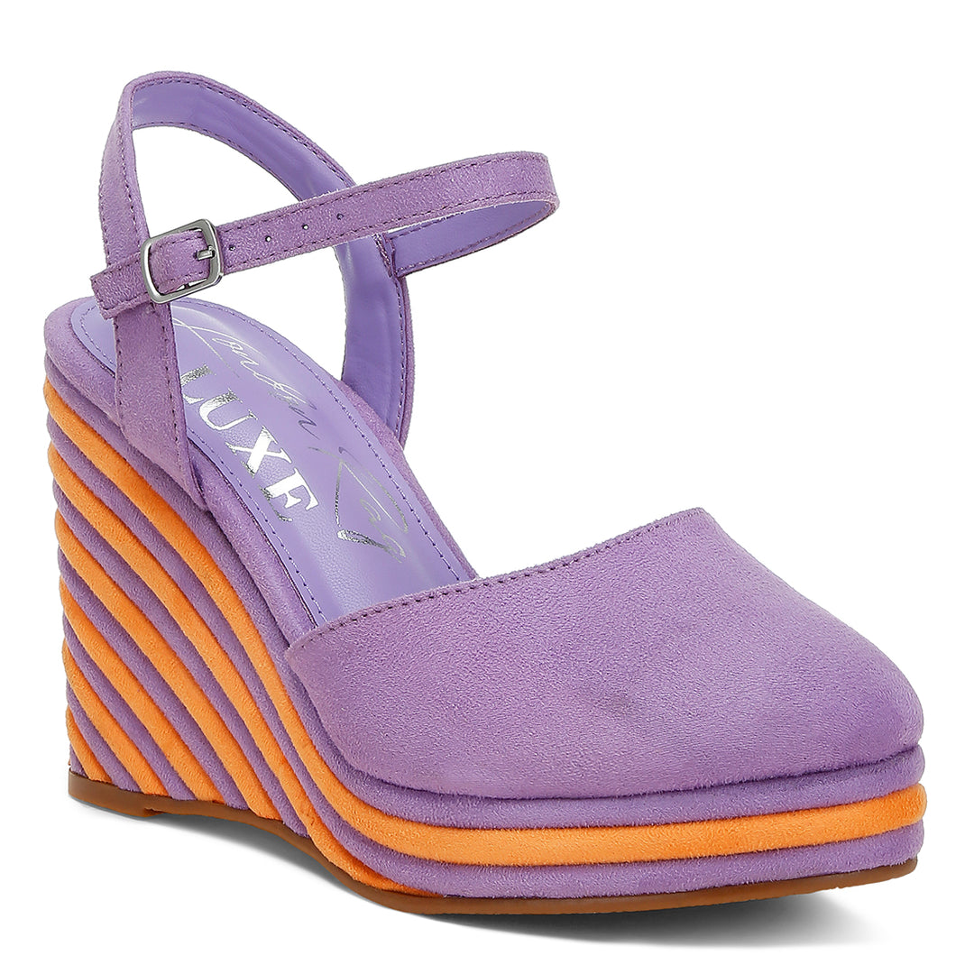 dual tone wedge sandals#color_purple