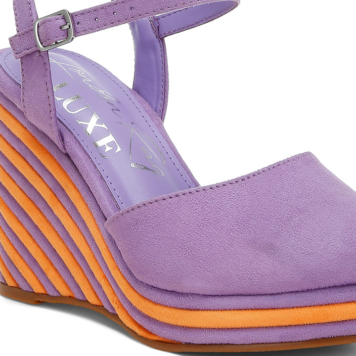 dual tone wedge sandals#color_purple