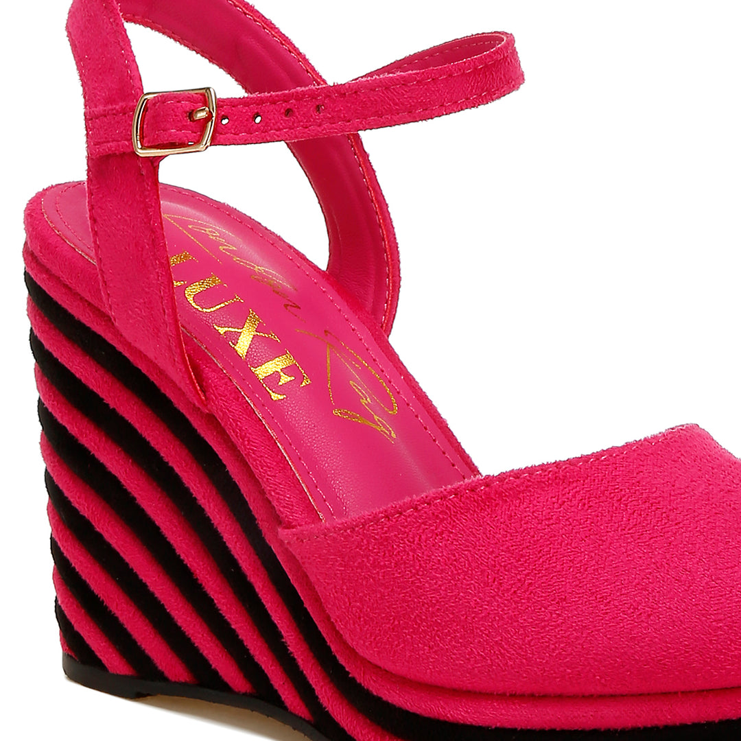 dual tone wedge sandals#color_pink