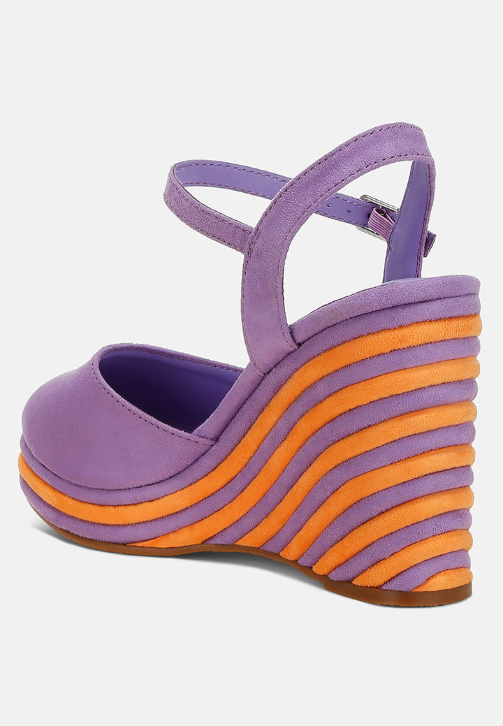 dual tone wedge sandals#colour_purple