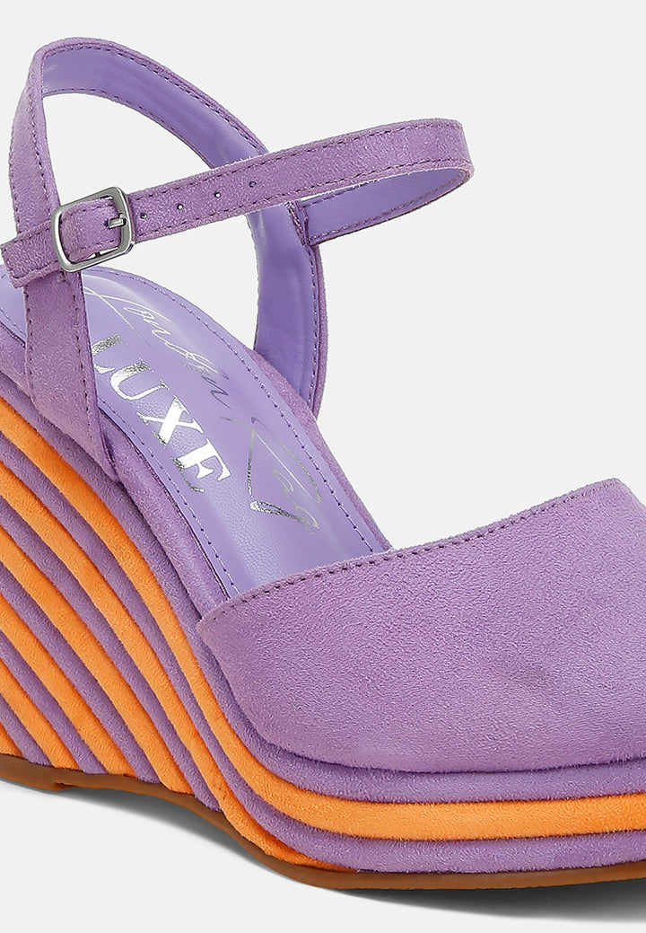 dual tone wedge sandals#colour_purple