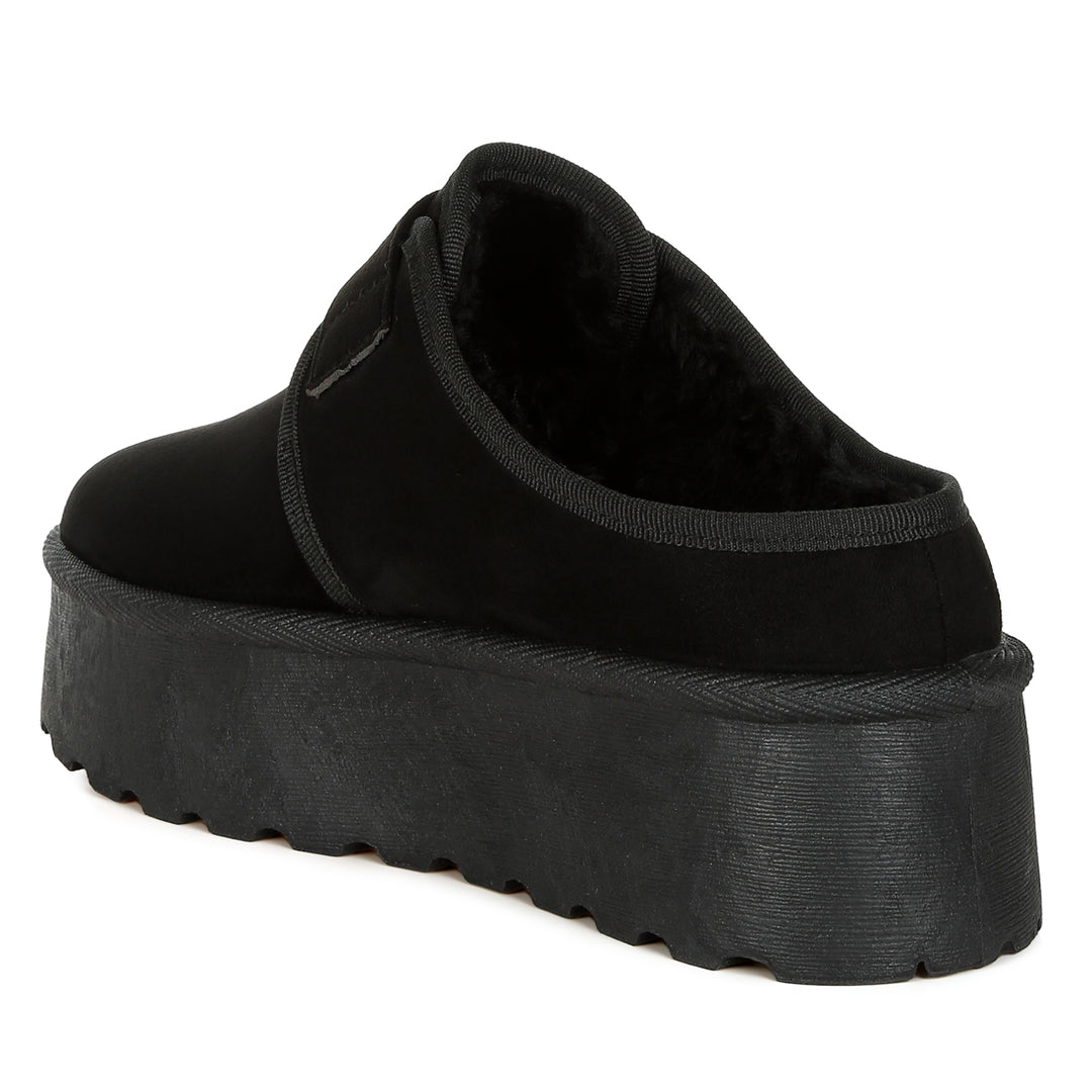 buckle strap fur platform classic slip-on#color_black