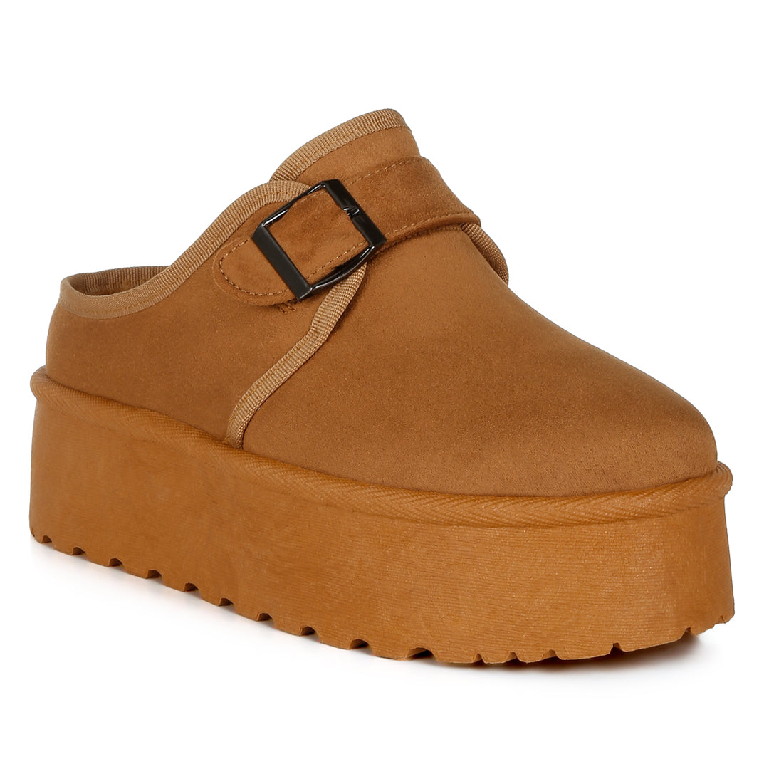 buckle strap fur platform classic slip-on#color_tan