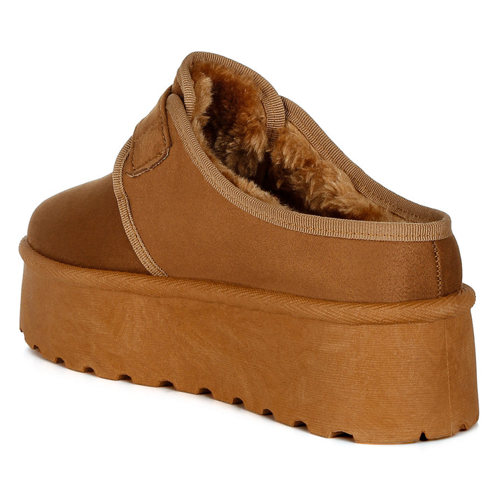 buckle strap fur platform classic slip-on#color_tan