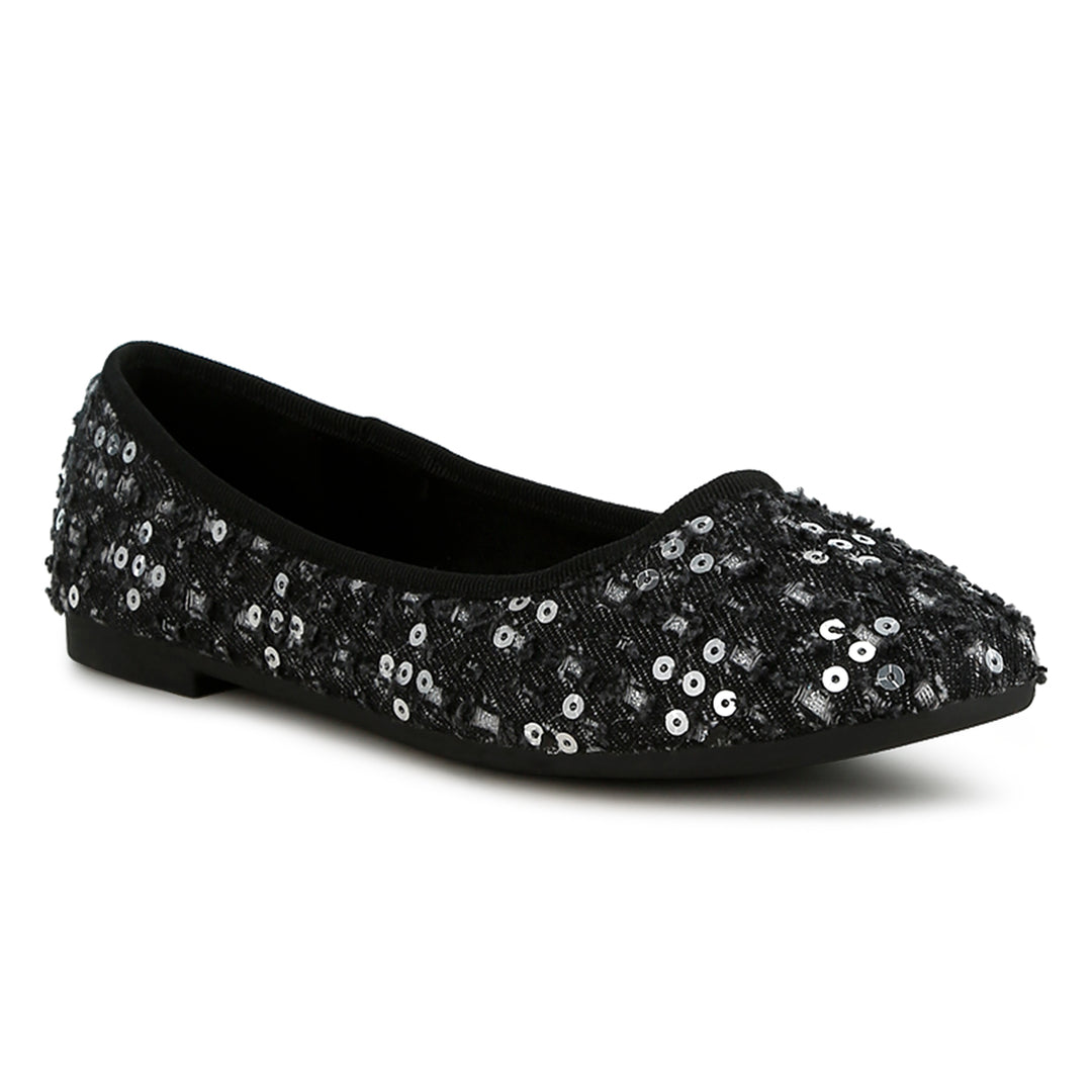 sequin ballet flats#color_black