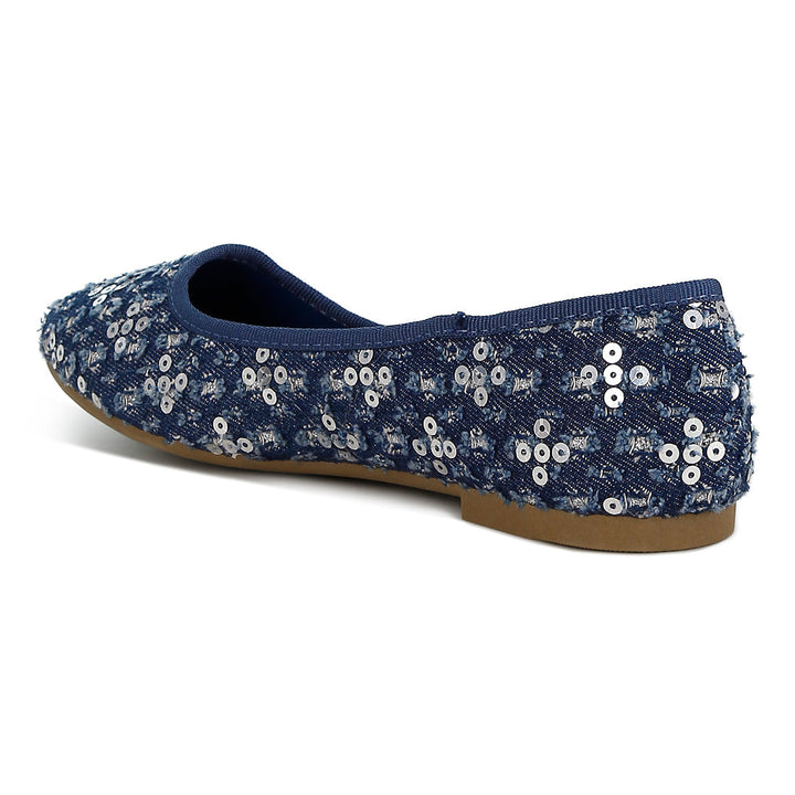 sequin ballet flats#color_blue