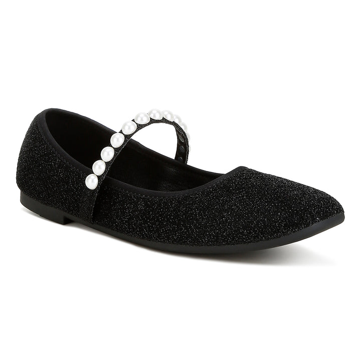 pearl strapped glitter ballerinas#color_black