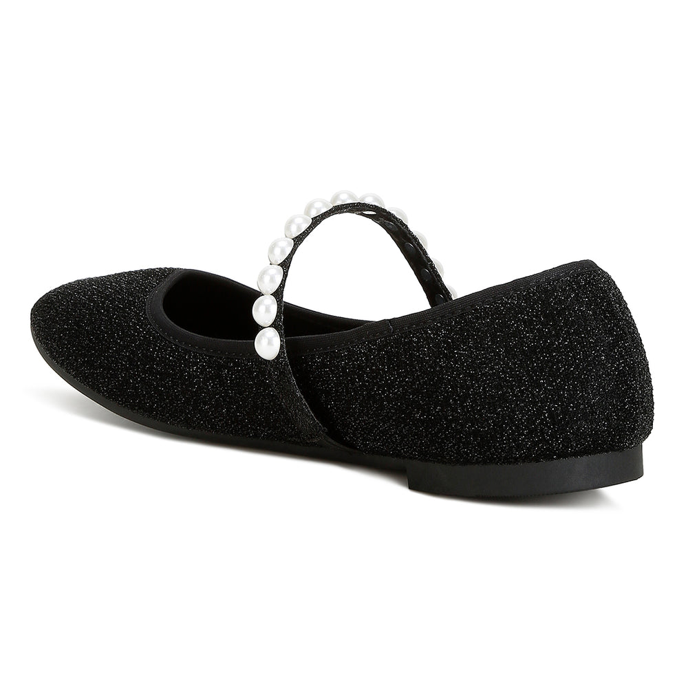 pearl strapped glitter ballerinas#color_black