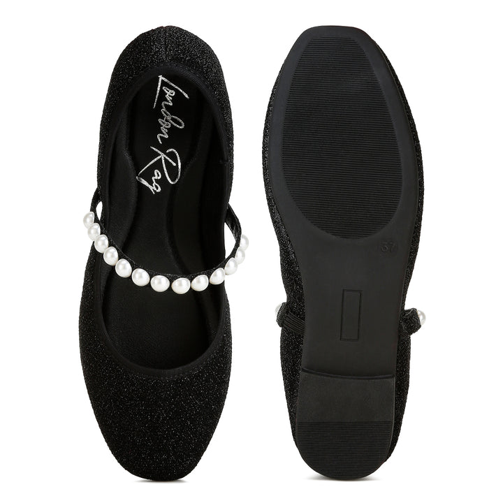 pearl strapped glitter ballerinas#color_black