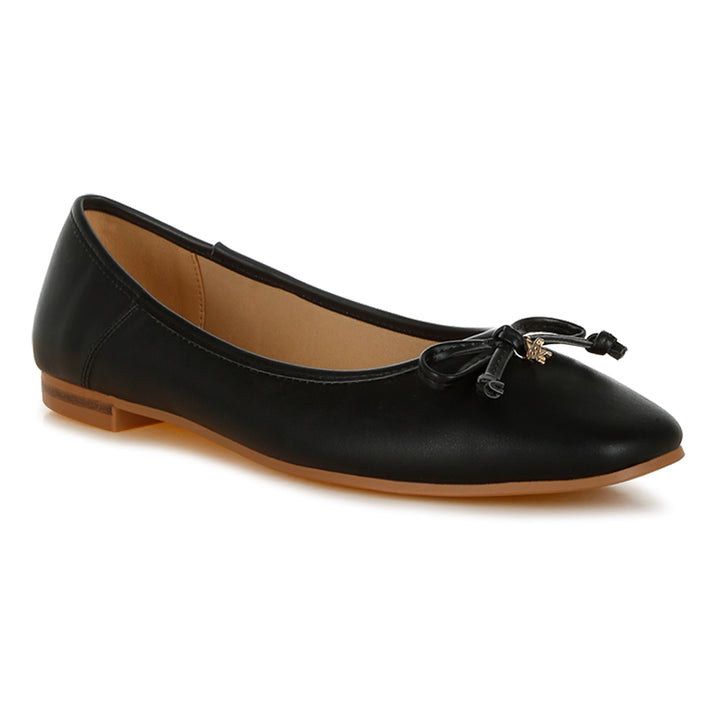 faux leather casual ballerinas#color_black