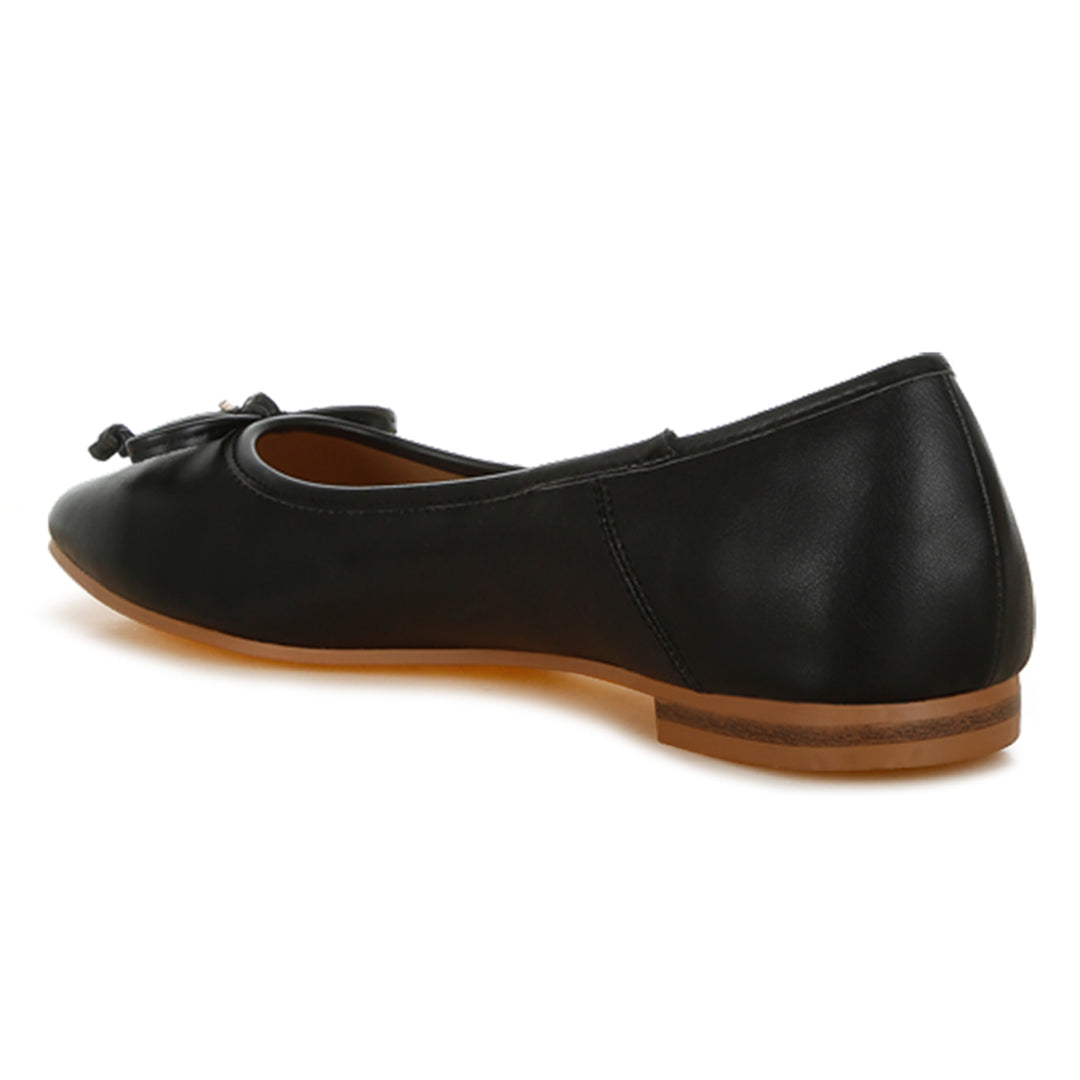 faux leather casual ballerinas#color_black