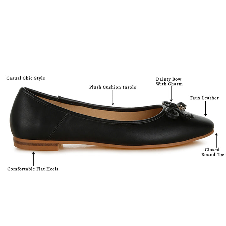 faux leather casual ballerinas#color_black