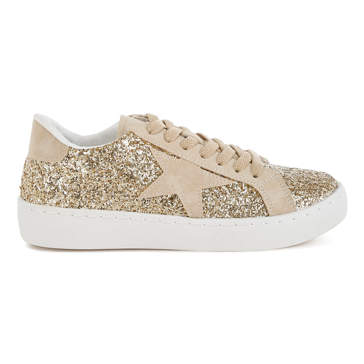 glitter star chunky sneakers#color_gold