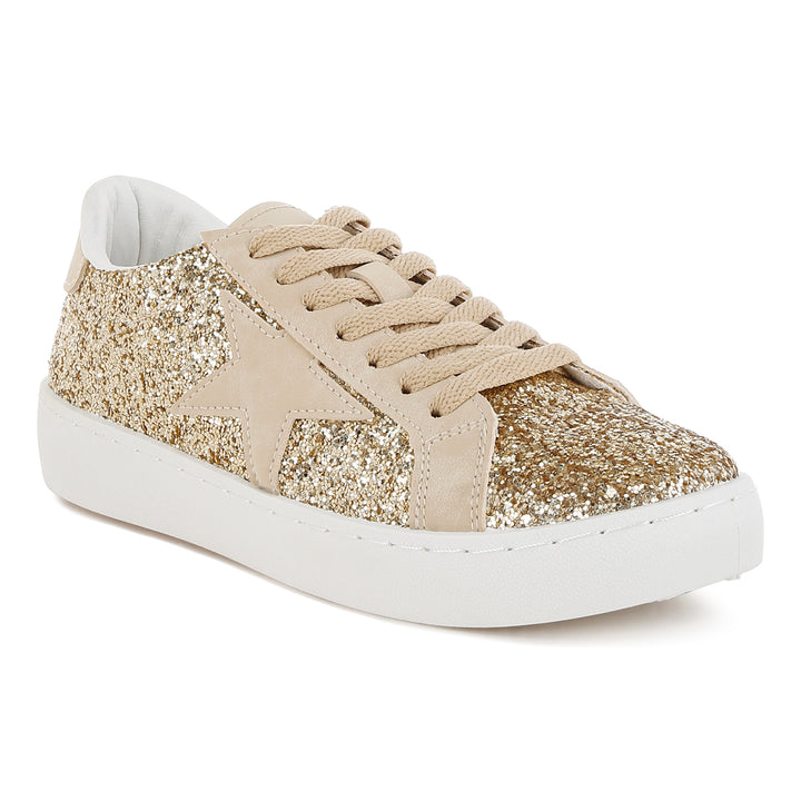 glitter star chunky sneakers#color_gold