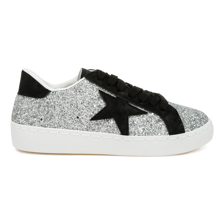 glitter star chunky sneakers#color_silver