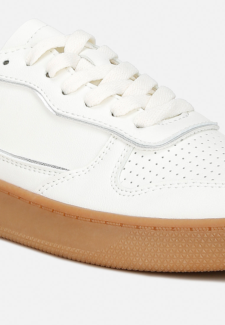 women faux leather everyday sneakers#color_white-silver