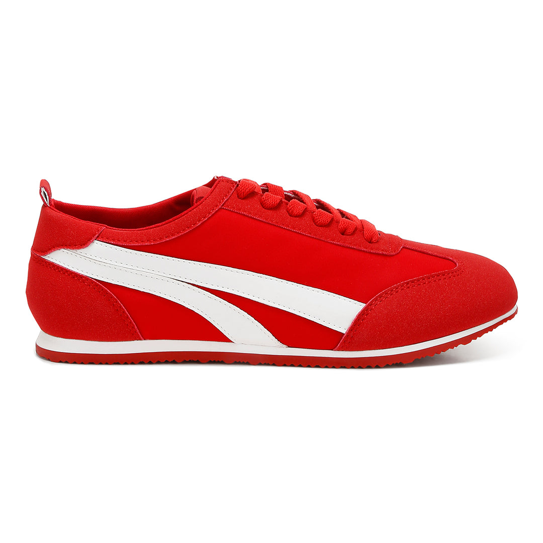 faux leather lace-up sneakers#color_red