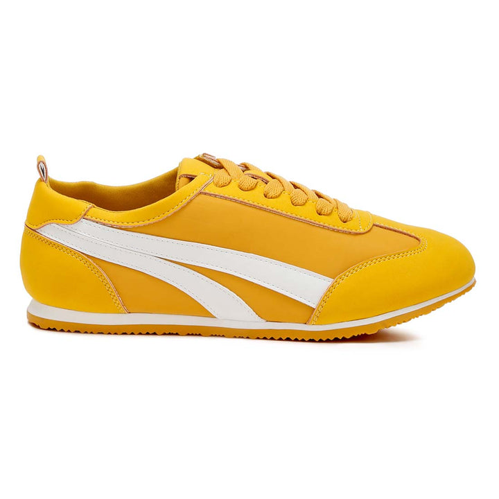 faux leather lace-up sneakers#color_yellow