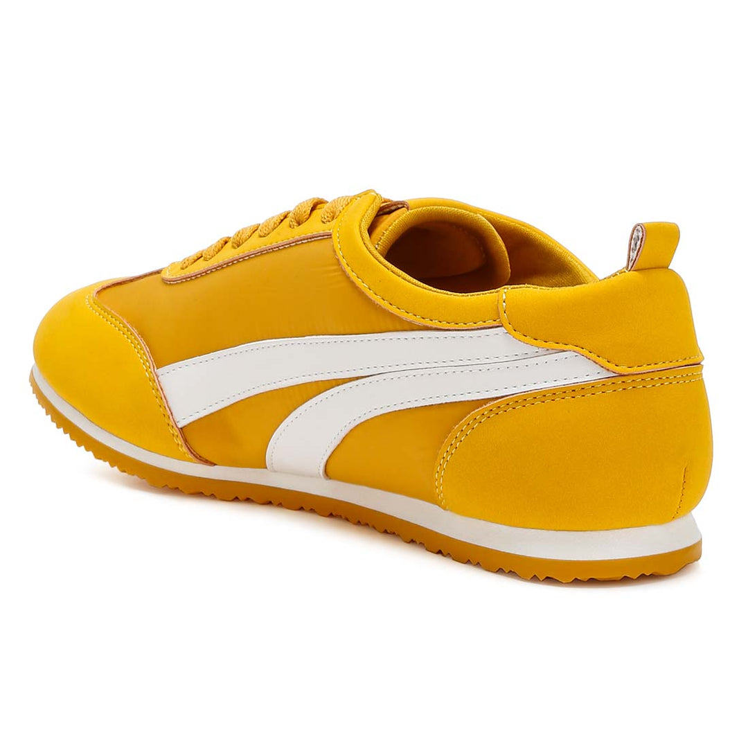 faux leather lace-up sneakers#color_yellow