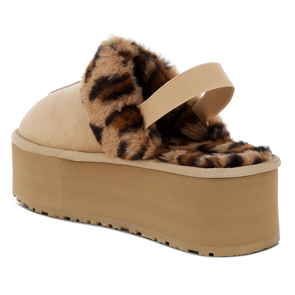 faux fur trim platform classic slingback#color_beige