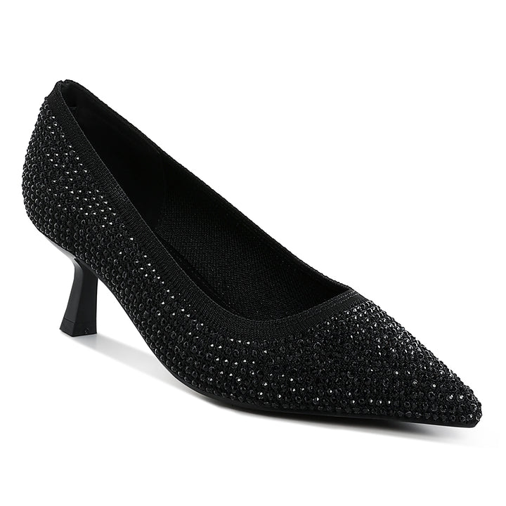 breathable flyknit rhinestone pumps
#color_black