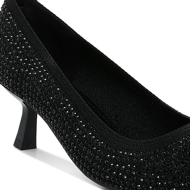 breathable flyknit rhinestone pumps
#color_black