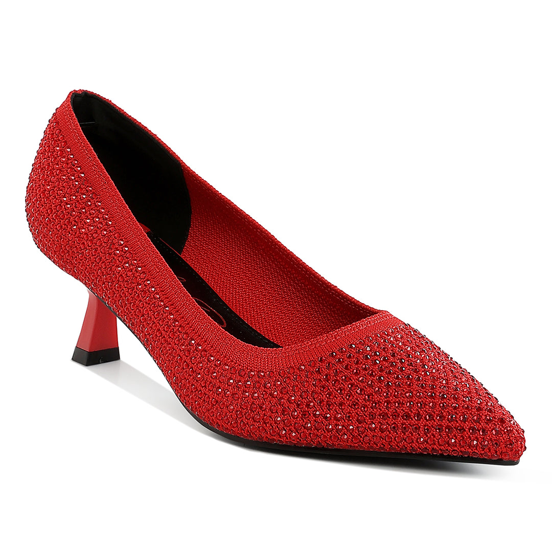 breathable flyknit rhinestone pumps
#color_red