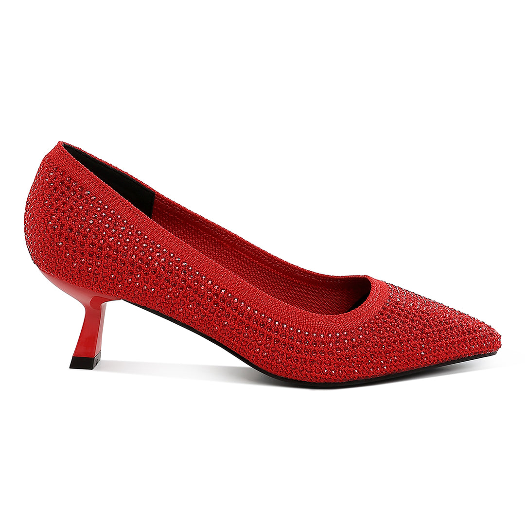 breathable flyknit rhinestone pumps
#color_red