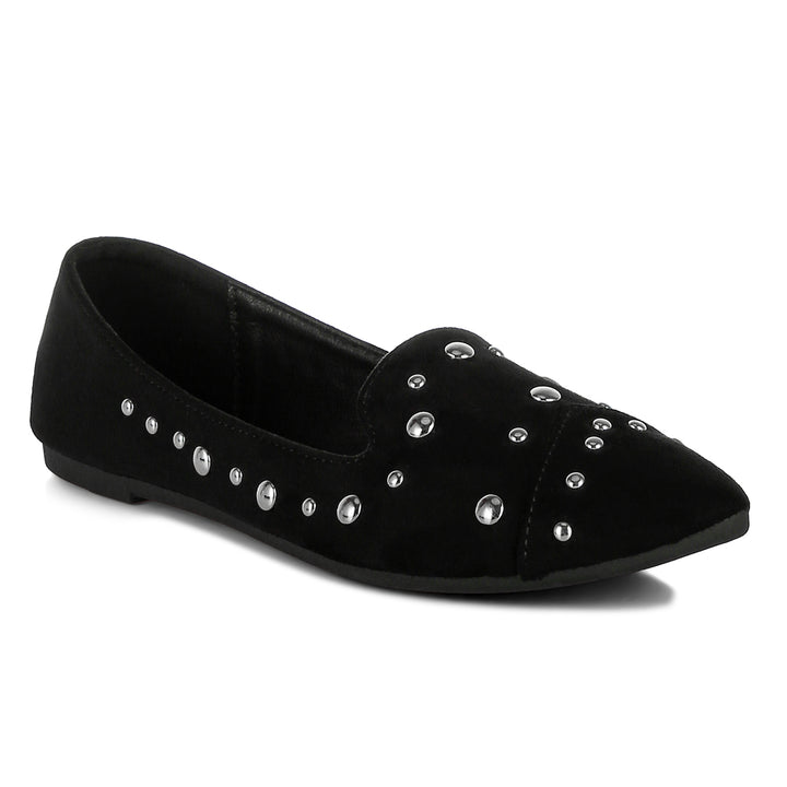 stud emebllished ballet flats
#color_black